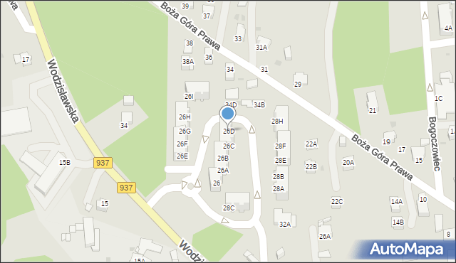 Jastrzębie-Zdrój, Boża Góra Prawa, 26D, mapa Jastrzębie-Zdrój