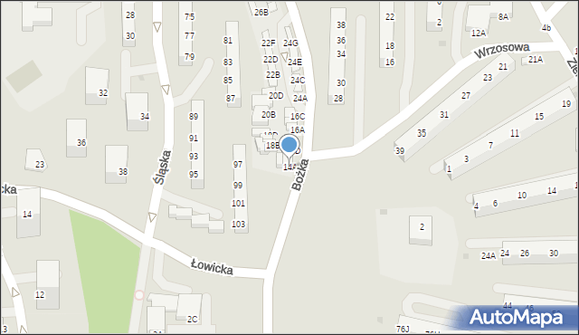 Jastrzębie-Zdrój, Bożka Arki, 14A, mapa Jastrzębie-Zdrój