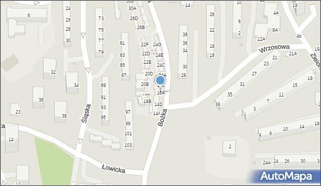 Jastrzębie-Zdrój, Bożka Arki, 16A, mapa Jastrzębie-Zdrój