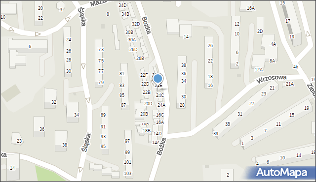 Jastrzębie-Zdrój, Bożka Arki, 24D, mapa Jastrzębie-Zdrój