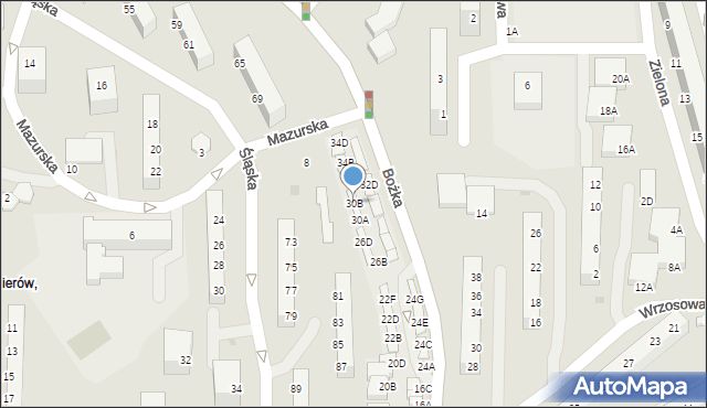 Jastrzębie-Zdrój, Bożka Arki, 30B, mapa Jastrzębie-Zdrój