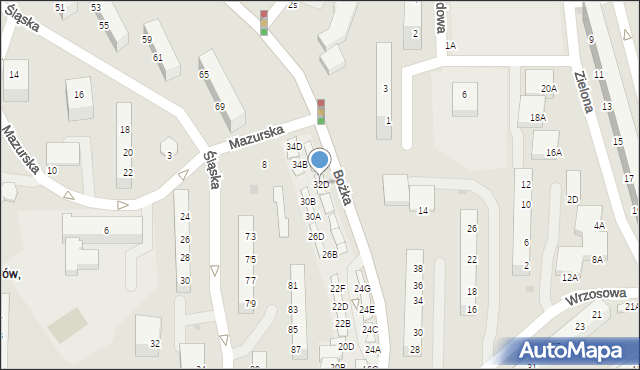 Jastrzębie-Zdrój, Bożka Arki, 32D, mapa Jastrzębie-Zdrój