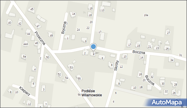 Jawiszowice, Boczna, 4, mapa Jawiszowice