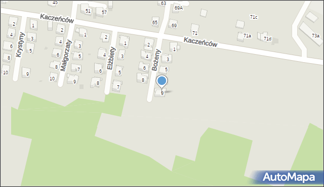 Jaworzno, Bożeny, 9, mapa Jaworzno