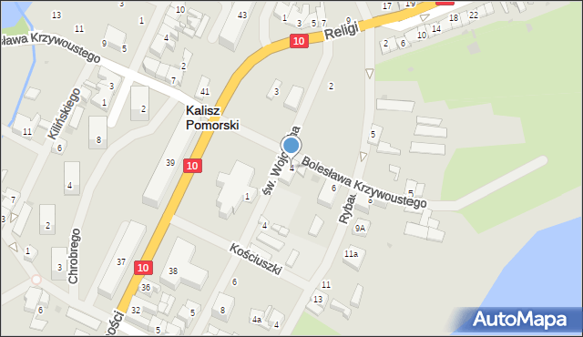 Kalisz Pomorski, Bolesława Krzywoustego, 4, mapa Kalisz Pomorski