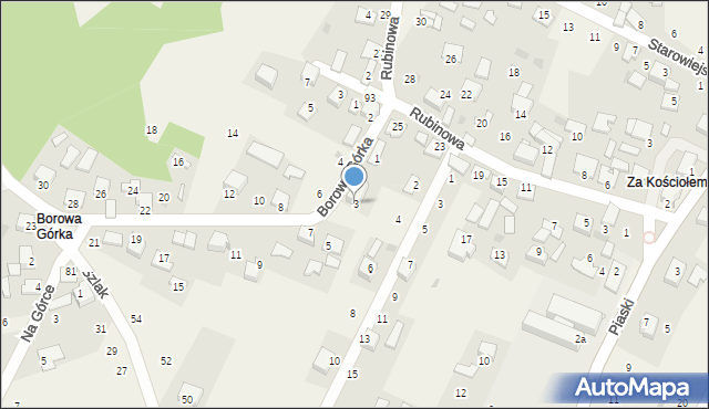 Kamień, Borowa Górka, 3, mapa Kamień