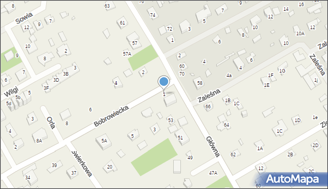 Kamionka, Bobrowiecka, 1, mapa Kamionka