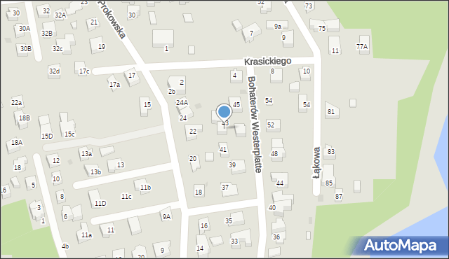 Kartuzy, Bohaterów Westerplatte, 43a, mapa Kartuzy