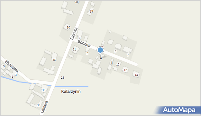 Katarzynin, Boczna, 4, mapa Katarzynin