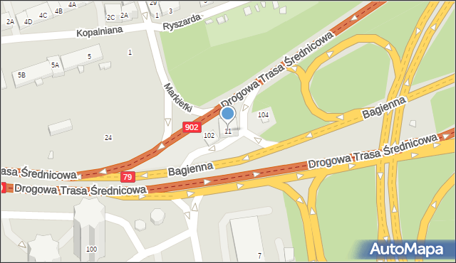 Katowice, Bogucicka, 11, mapa Katowic