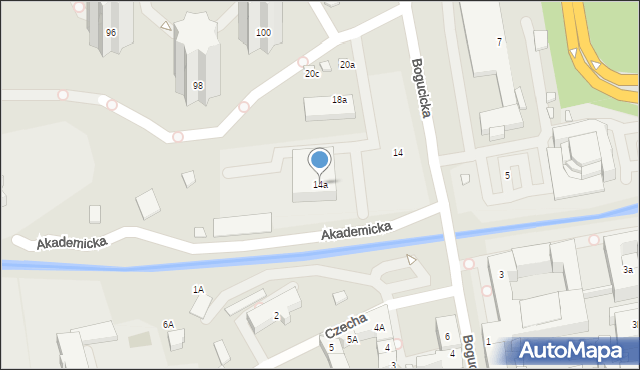 Katowice, Bogucicka, 14a, mapa Katowic