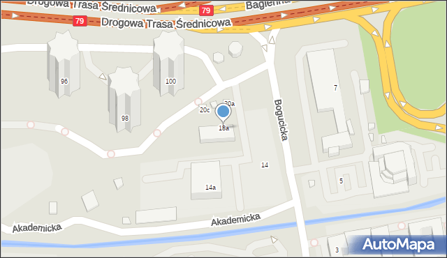 Katowice, Bogucicka, 18a, mapa Katowic