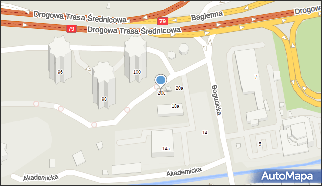 Katowice, Bogucicka, 20c, mapa Katowic