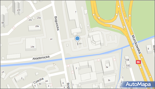 Katowice, Bogucicka, 5, mapa Katowic