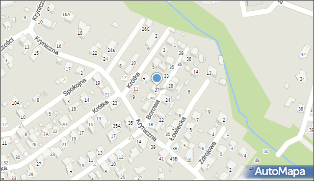 Katowice, Borowa, 27, mapa Katowic