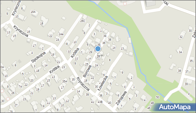 Katowice, Borowa, 28, mapa Katowic