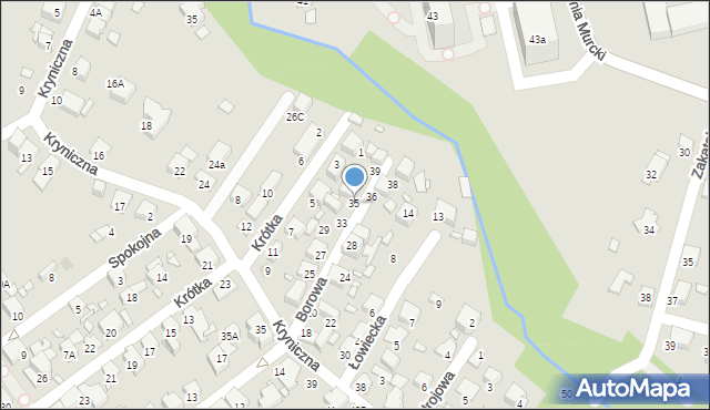 Katowice, Borowa, 35, mapa Katowic