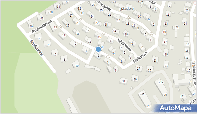 Katowice, Borówkowa, 5, mapa Katowic