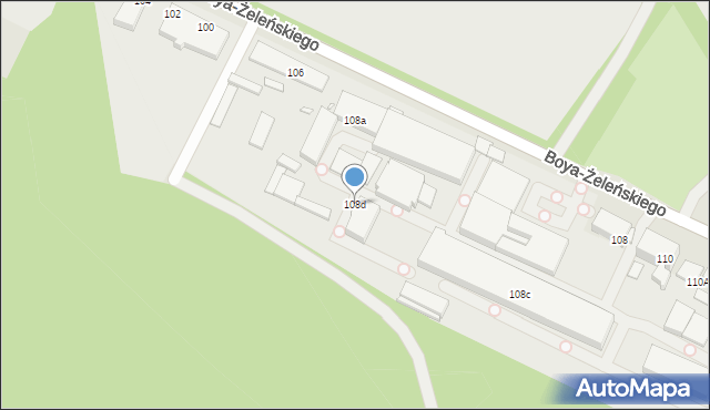 Katowice, Boya-Żeleńskiego Tadeusza, 108d, mapa Katowic