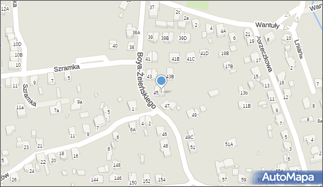 Katowice, Boya-Żeleńskiego Tadeusza, 45A, mapa Katowic