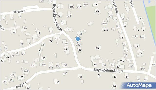 Katowice, Boya-Żeleńskiego Tadeusza, 49C, mapa Katowic