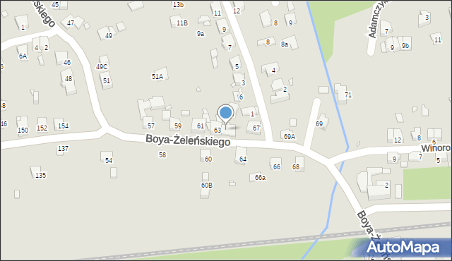 Katowice, Boya-Żeleńskiego Tadeusza, 65, mapa Katowic