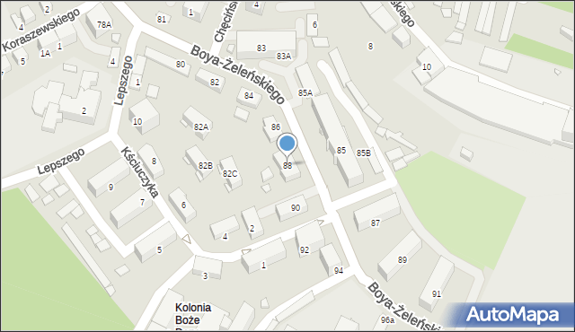 Katowice, Boya-Żeleńskiego Tadeusza, 88, mapa Katowic
