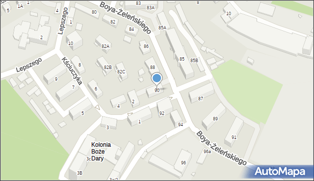 Katowice, Boya-Żeleńskiego Tadeusza, 90, mapa Katowic