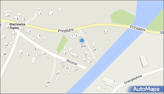 Kędzierzyn-Koźle, Boczna, 15, mapa Kędzierzyna-Koźle