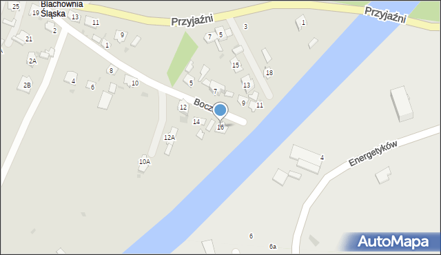 Kędzierzyn-Koźle, Boczna, 16, mapa Kędzierzyna-Koźle