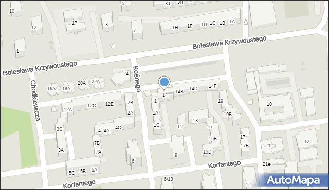 Kędzierzyn-Koźle, Bolesława Krzywoustego, 14, mapa Kędzierzyna-Koźle