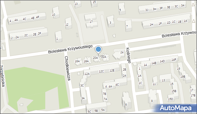 Kędzierzyn-Koźle, Bolesława Krzywoustego, 20B, mapa Kędzierzyna-Koźle