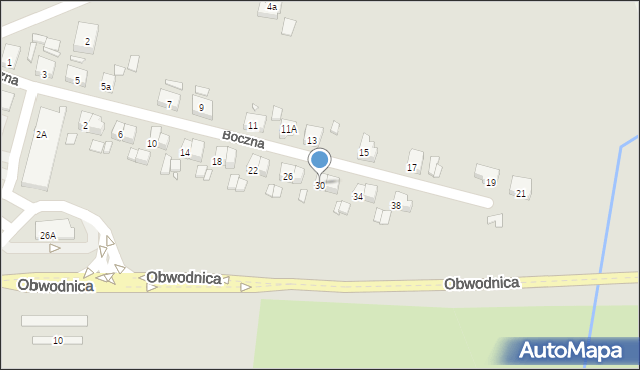 Kępno, Boczna, 30, mapa Kępno