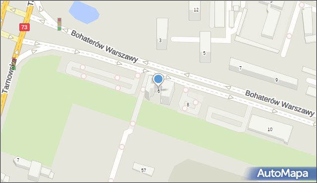 Kielce, Bohaterów Warszawy, 6, mapa Kielc
