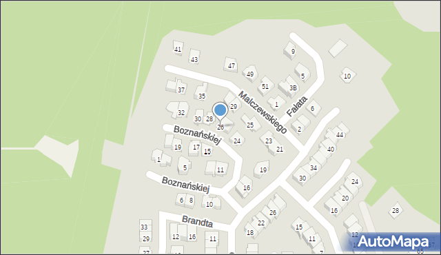 Kielce, Boznańskiej Olgi, 26, mapa Kielc