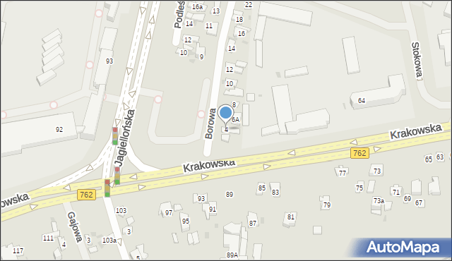 Kielce, Borowa, 4, mapa Kielc