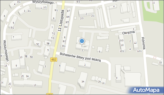 Kłobuck, Bohaterów Bitwy pod Mokrą, 7, mapa Kłobuck