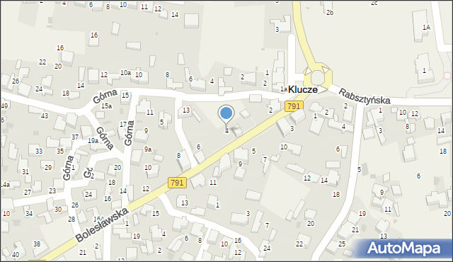 Klucze, Bolesławska, 4, mapa Klucze