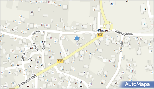 Klucze, Bolesławska, 4, mapa Klucze