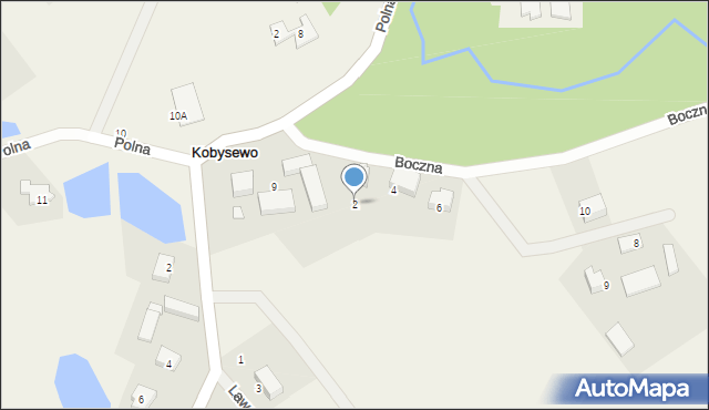 Kobysewo, Boczna, 2, mapa Kobysewo