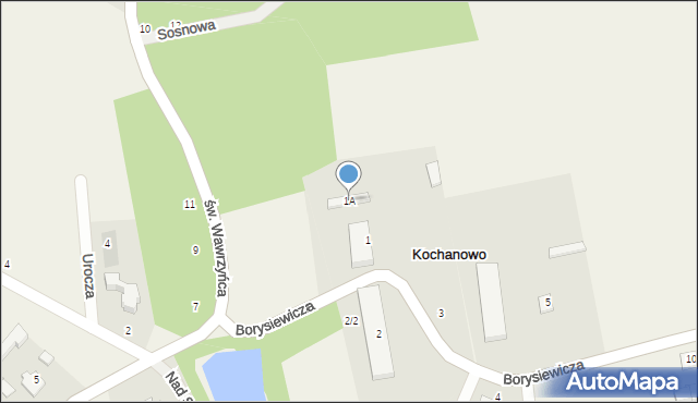 Kochanowo, Borysiewicza, ks., 1A, mapa Kochanowo