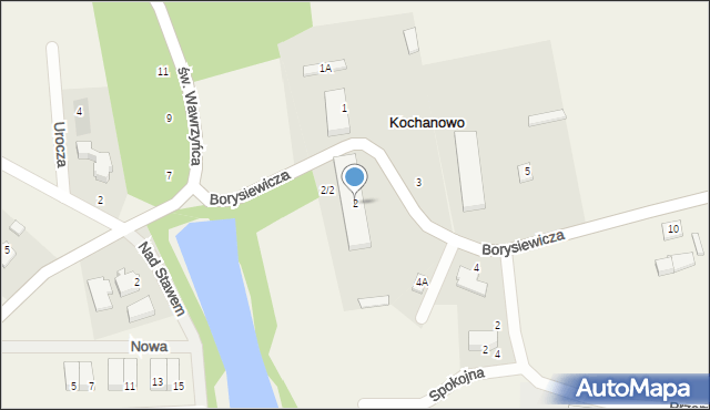 Kochanowo, Borysiewicza, ks., 2, mapa Kochanowo