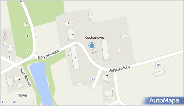 Kochanowo, Borysiewicza, ks., 3, mapa Kochanowo