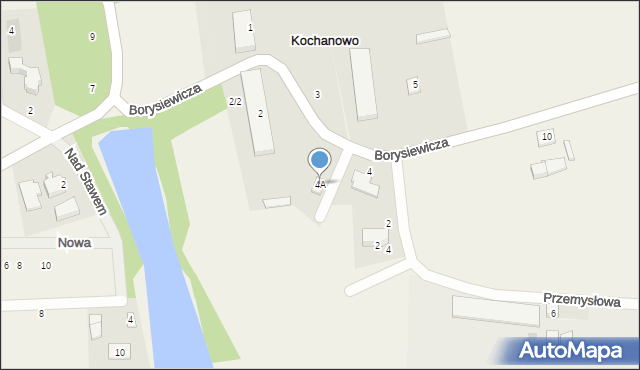 Kochanowo, Borysiewicza, ks., 4A, mapa Kochanowo