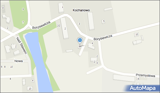 Kochanowo, Borysiewicza, ks., 4A, mapa Kochanowo