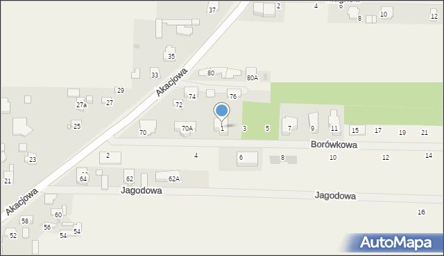 Koczargi Stare, Borówkowa, 1, mapa Koczargi Stare