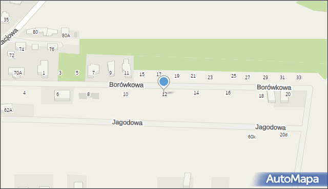 Koczargi Stare, Borówkowa, 12, mapa Koczargi Stare