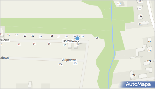 Koczargi Stare, Borówkowa, 20a, mapa Koczargi Stare