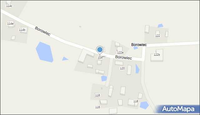 Kolonia, Borowiec, 114, mapa Kolonia