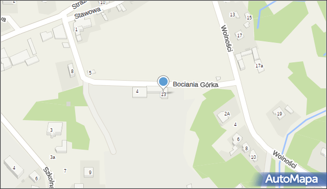 Kolonia Poczesna, Bociania Górka, 13, mapa Kolonia Poczesna